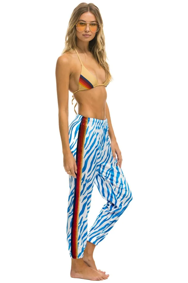 Women Bottoms Aviator Nation CLASSIC VELVET SWEATPANTS 8211 BLUE TIGER Women Bottoms Aviator Nation CLASSIC VELVET SWEATPANTS 8211 BLUE TIGER