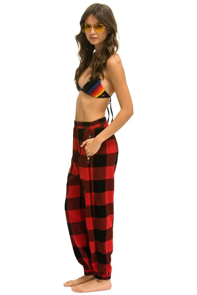 Women Bottoms Aviator Nation PLAID LODGE PANT 8211 BUFFALO PLAID Women Bottoms Aviator Nation PLAID LODGE PANT 8211 BUFFALO PLAID