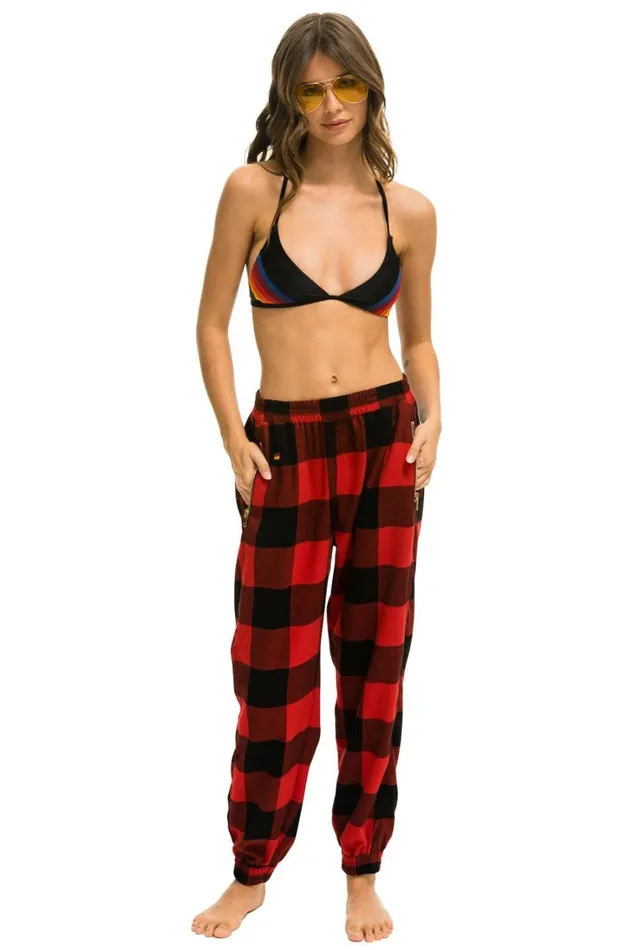 Women Bottoms Aviator Nation PLAID LODGE PANT 8211 BUFFALO PLAID Women Bottoms Aviator Nation PLAID LODGE PANT 8211 BUFFALO PLAID