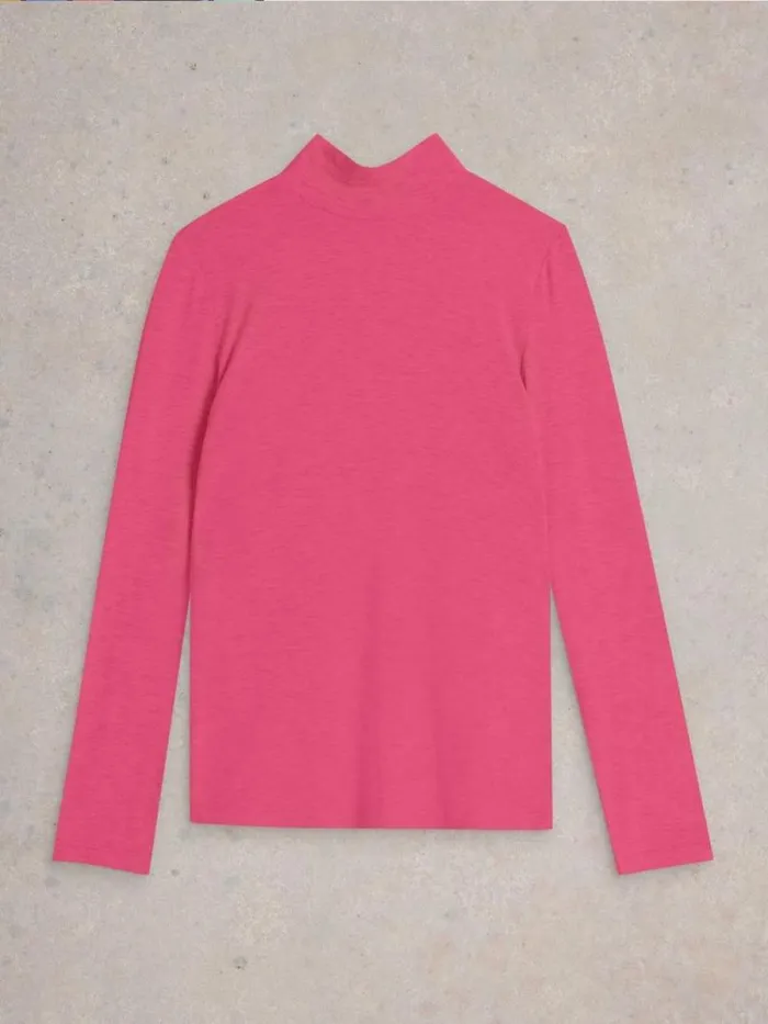 Women CAMILLE HIGH NECK TEE Bright Pink White Stuff Tops and Tees Women CAMILLE HIGH NECK TEE Bright Pink White Stuff Tops and Tees