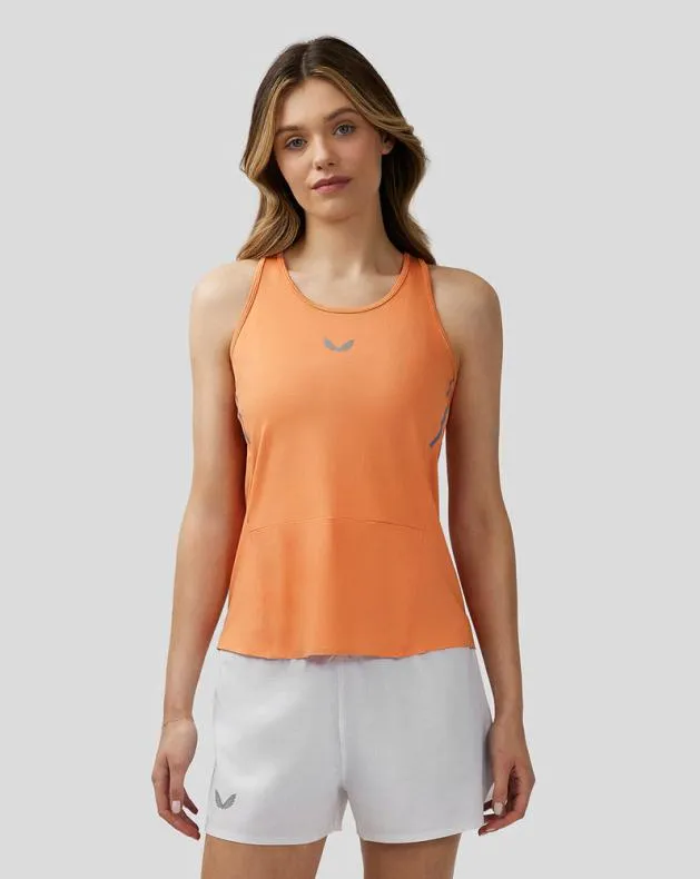 Women Castore Tops WoApex Lightweight Panelled Tank Top 8211 Dusty Orange