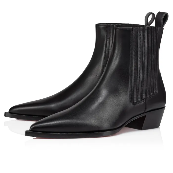 Women Cheliviss Low Boots 8211 Calf Leather 8211 Black Christian Louboutin Boots