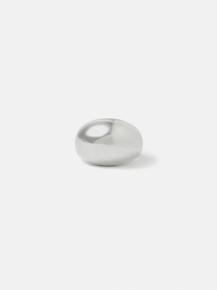 Women Chunky Dome Ring Silver Jigsaw Jewellery