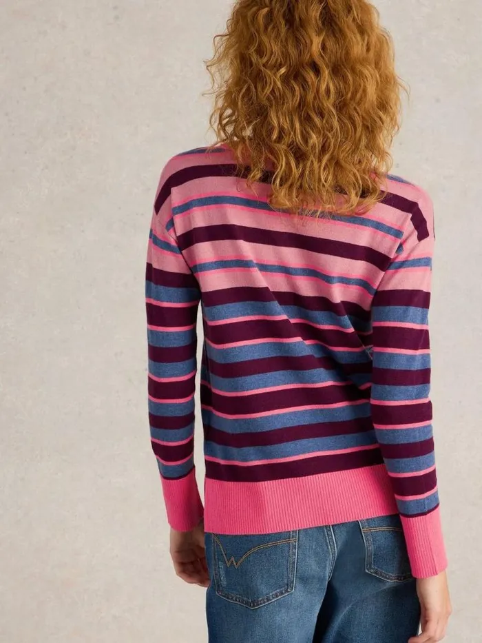 Women CITY STRIPE JUMPER Pink Multi White Stuff Knitwear Women CITY STRIPE JUMPER Pink Multi White Stuff Knitwear