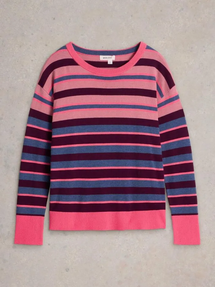 Women CITY STRIPE JUMPER Pink Multi White Stuff Knitwear Women CITY STRIPE JUMPER Pink Multi White Stuff Knitwear