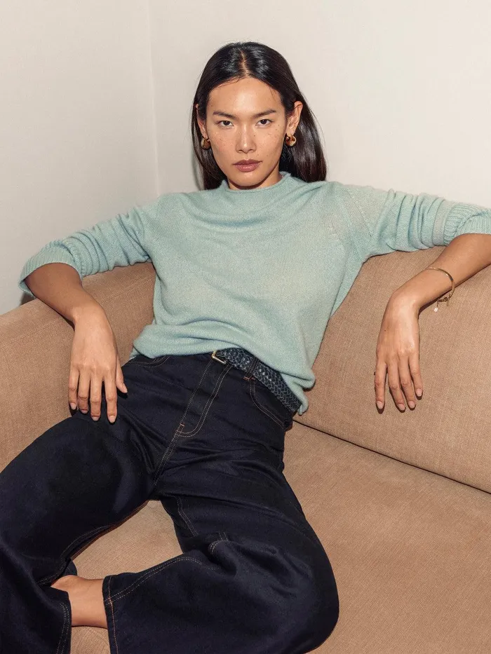 Women Cloud Cashmere Eldon Jumper Blue Haze Jigsaw Knitwear and Cashmere
