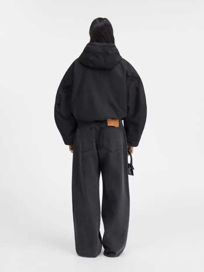 Women Coats and Jackets JACQUEMUS The Caraco Cropped Parka Black Women Coats and Jackets JACQUEMUS The Caraco Cropped Parka Black