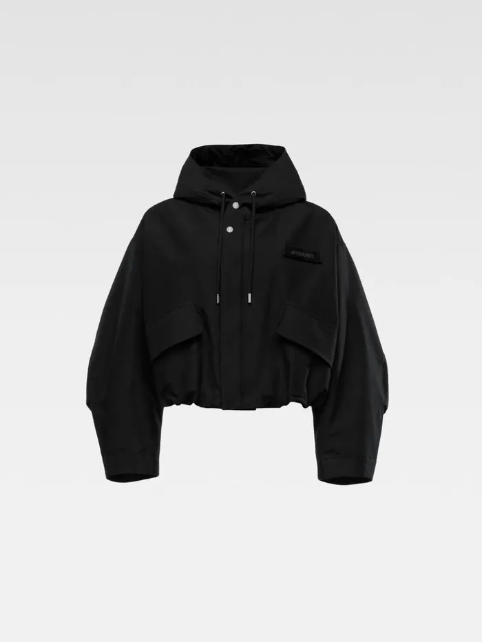 Women Coats and Jackets JACQUEMUS The Caraco Cropped Parka Black Women Coats and Jackets JACQUEMUS The Caraco Cropped Parka Black