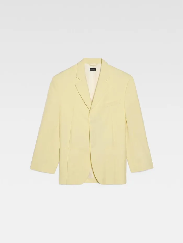 Women Coats and Jackets JACQUEMUS The Man039s Jacket Pale Yellow Women Coats and Jackets JACQUEMUS The Man039s Jacket Pale Yellow