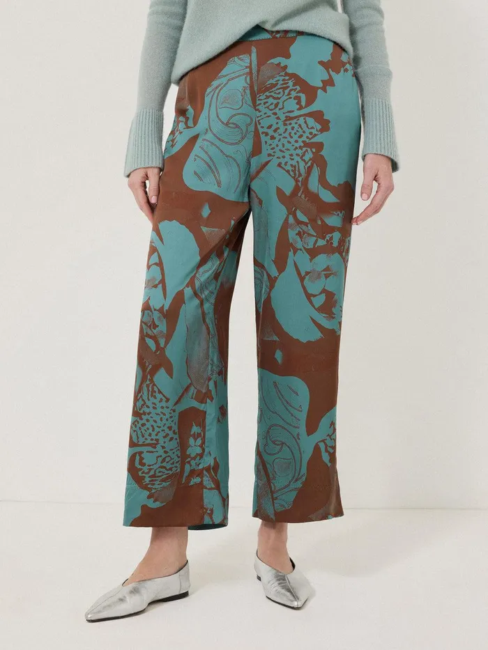 Women Collage Stitch Detail Trouser Blue Jigsaw Coords
