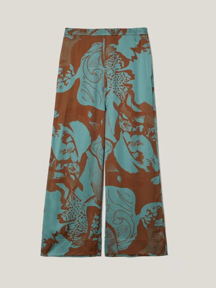 Women Collage Stitch Detail Trouser Blue Jigsaw Coords