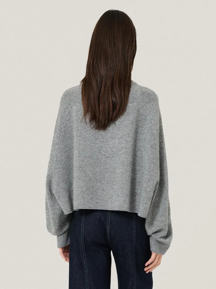 Women Crew Neck Poncho Jumper Grey Jigsaw Ponchos and Scarves