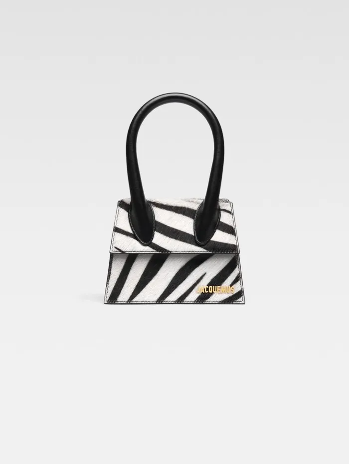 Women Crossbody and Handbags JACQUEMUS The Medium Chiquito Black and White Zebra