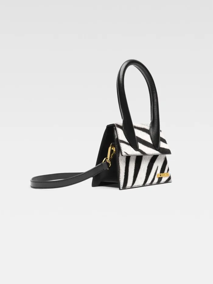 Women Crossbody and Handbags JACQUEMUS The Medium Chiquito Black and White Zebra Women Crossbody and Handbags JACQUEMUS The Medium Chiquito Black and White Zebra