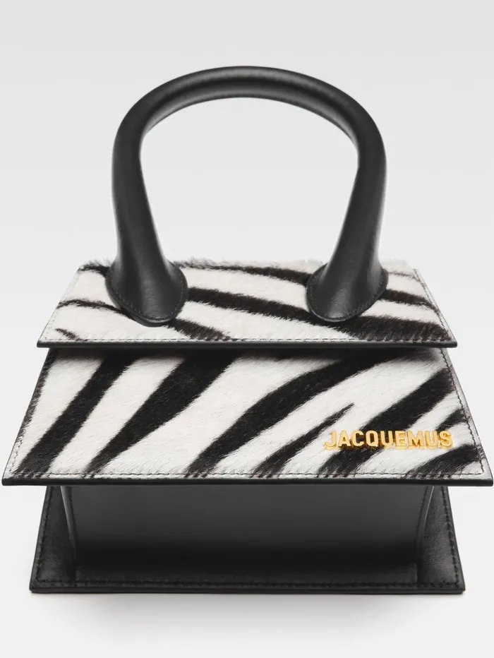 Women Crossbody and Handbags JACQUEMUS The Medium Chiquito Black and White Zebra Women Crossbody and Handbags JACQUEMUS The Medium Chiquito Black and White Zebra