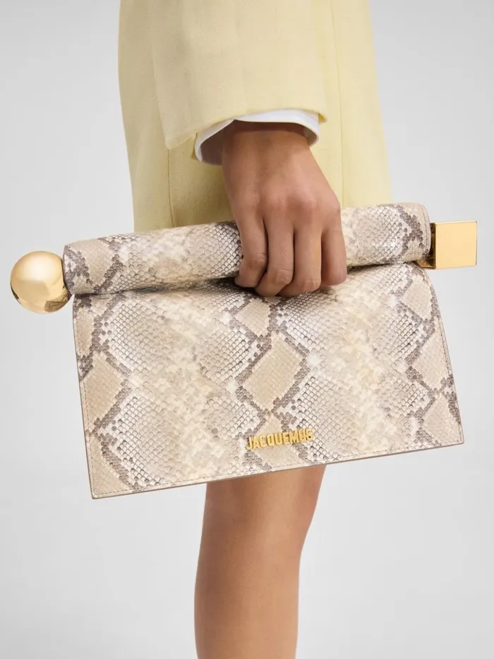 Women Crossbody and Handbags JACQUEMUS The Rond Carr Clutch Beige