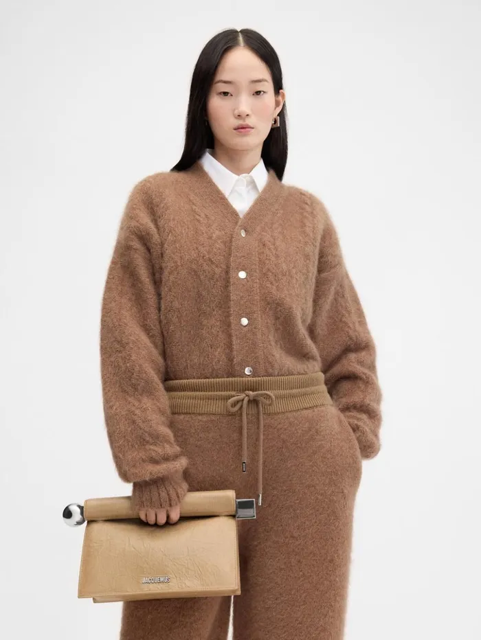 Women Crossbody and Handbags JACQUEMUS The Rond Carr Clutch Beige