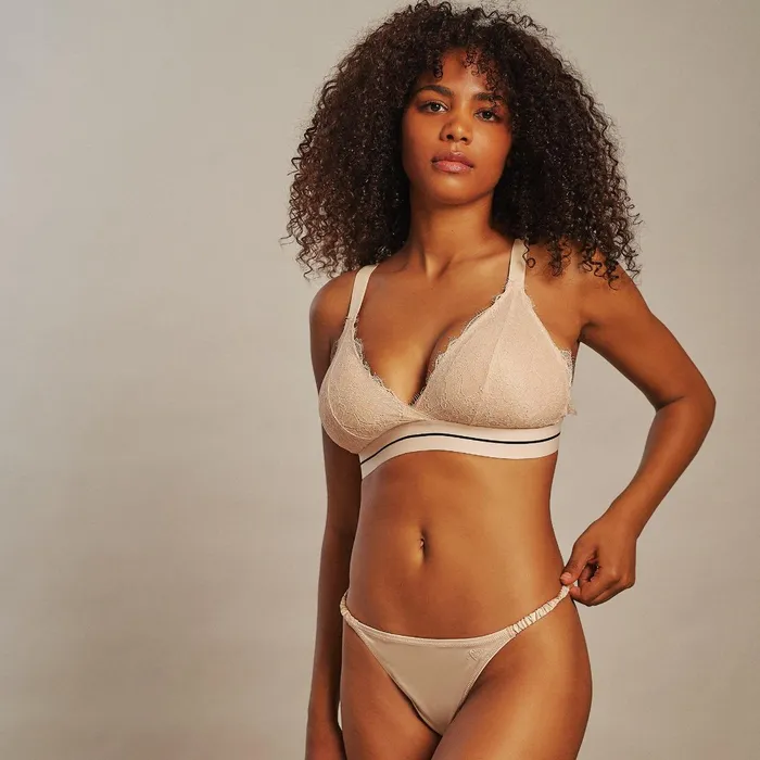 Women Cup E To F Love Stories Darling Lace Bralette Sand