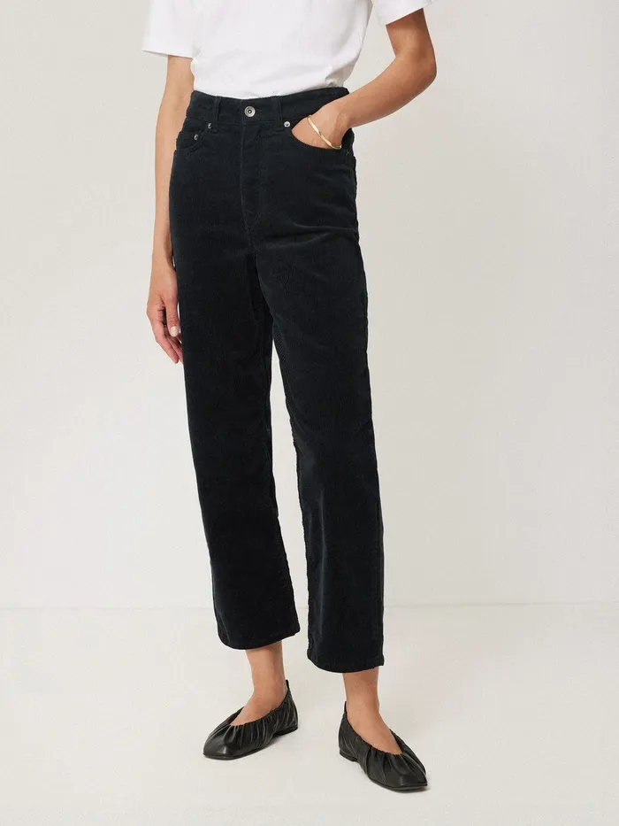 Women Delmont Cord Tapered Jean Navy Jigsaw Trousers