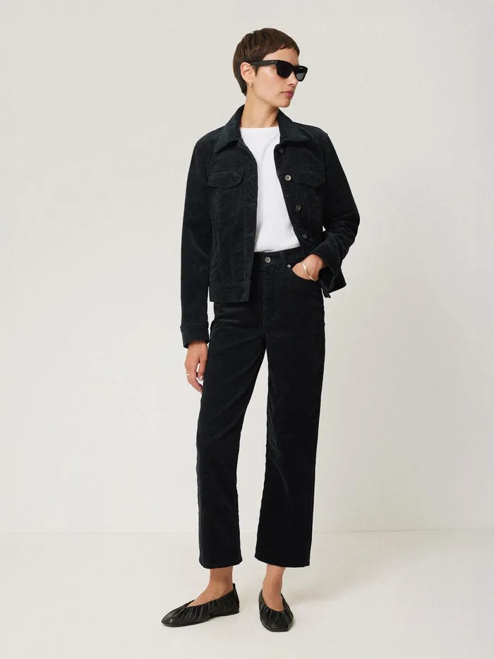 Women Delmont Cord Tapered Jean Navy Jigsaw Trousers