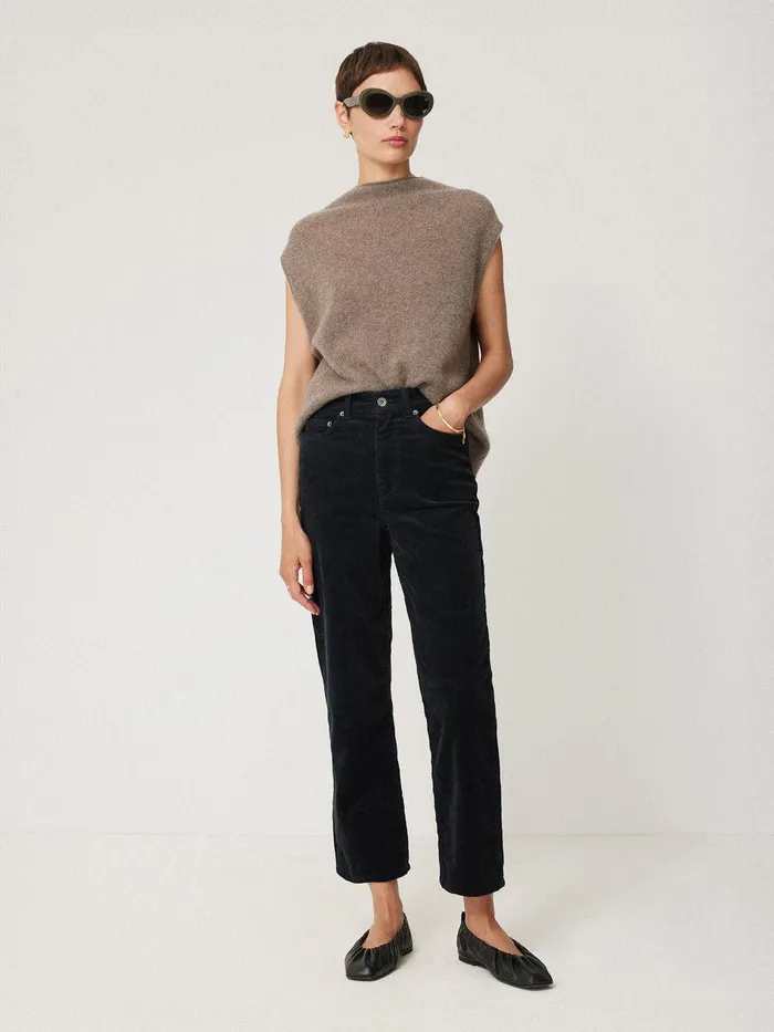 Women Delmont Cord Tapered Jean Navy Jigsaw Trousers
