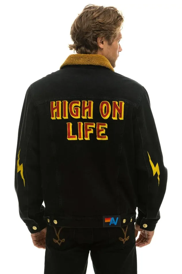 Women Denim Aviator Nation HIGH ON LIFE RANCH SHERPA DENIM JACKET 8211 VINTAGE BLACK Women Denim Aviator Nation HIGH ON LIFE RANCH SHERPA DENIM JACKET 8211 VINTAGE BLACK