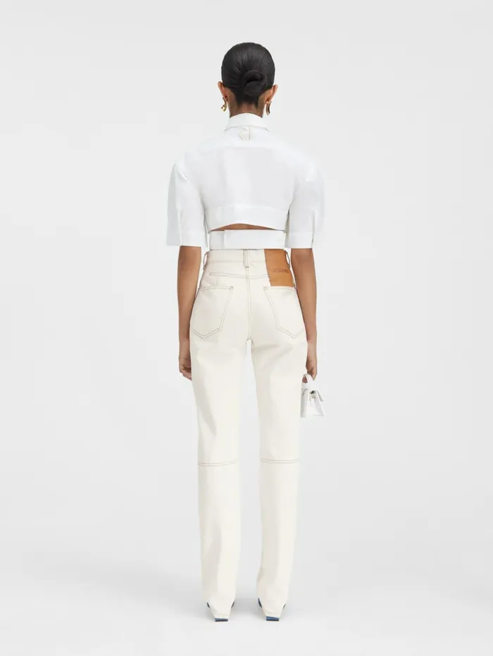 Women Denim JACQUEMUS The Straight DeNmes Denim Pants Offwhitetabac Women Denim JACQUEMUS The Straight DeNmes Denim Pants Offwhitetabac
