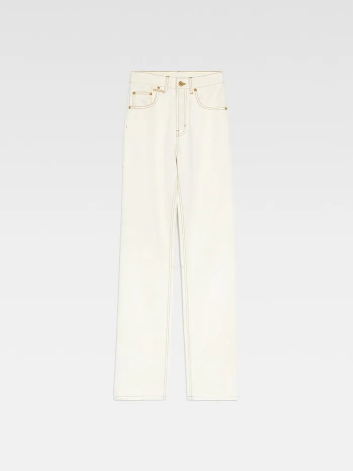Women Denim JACQUEMUS The Straight DeNmes Denim Pants Offwhitetabac Women Denim JACQUEMUS The Straight DeNmes Denim Pants Offwhitetabac