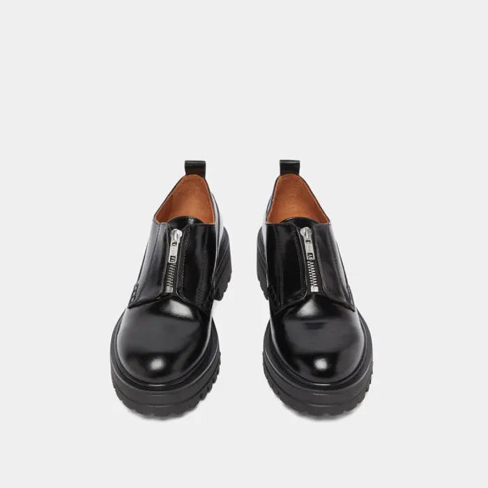 Women Derbies With Zips And Notched Soles Black JONAK Derbies Oxfords
