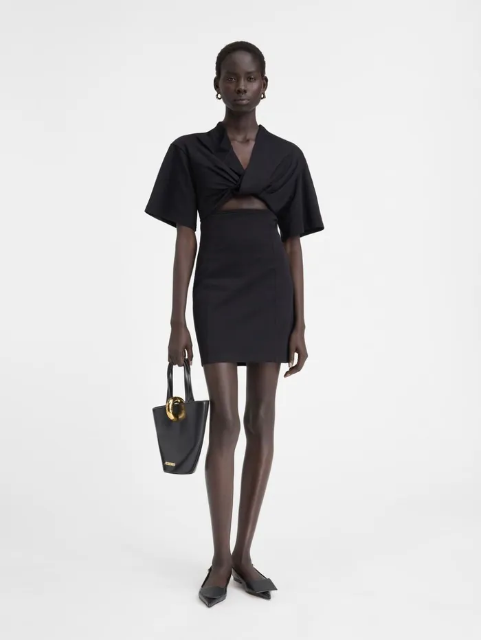 Women Dresses and Skirts JACQUEMUS The Bahia Tshirt Dress Black