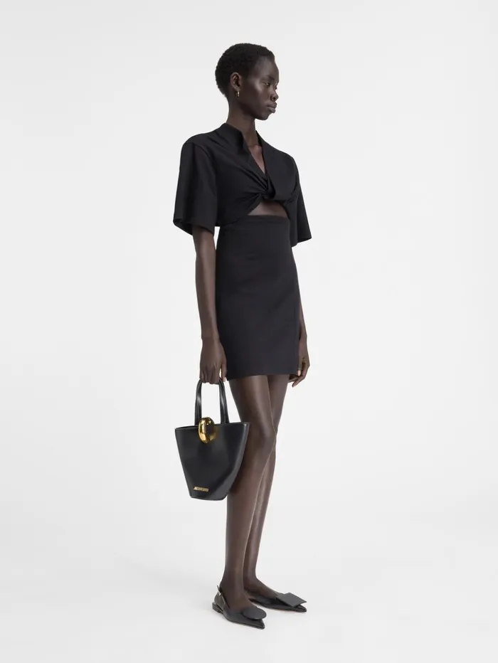 Women Dresses and Skirts JACQUEMUS The Bahia Tshirt Dress Black Women Dresses and Skirts JACQUEMUS The Bahia Tshirt Dress Black