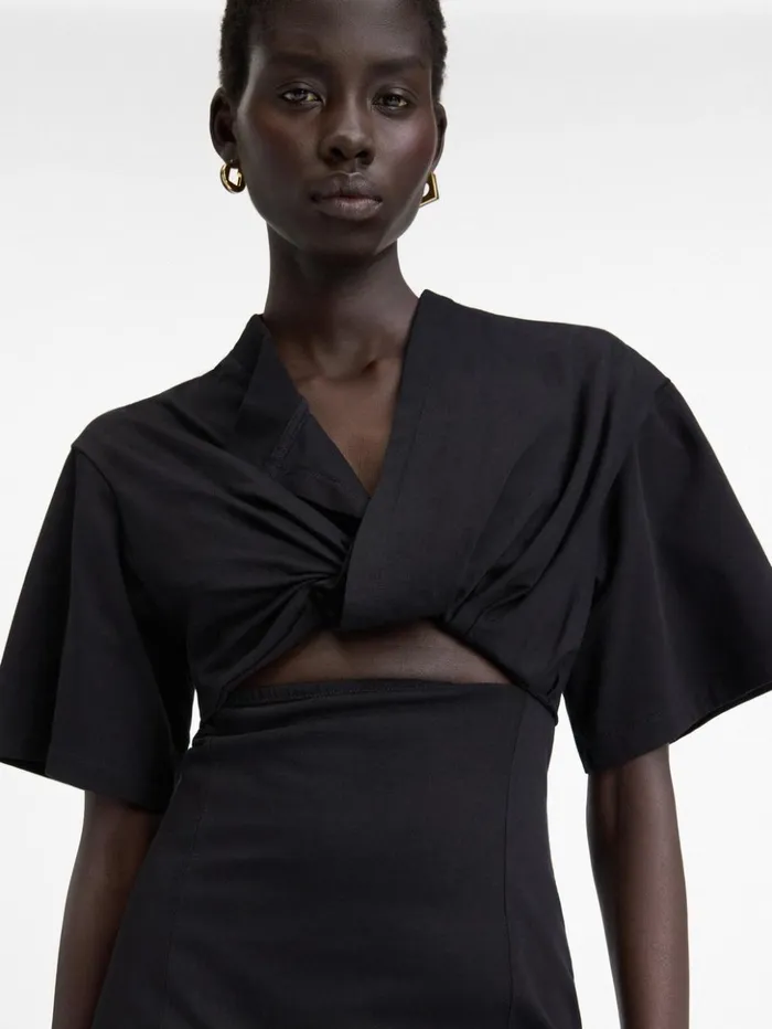 Women Dresses and Skirts JACQUEMUS The Bahia Tshirt Dress Black Women Dresses and Skirts JACQUEMUS The Bahia Tshirt Dress Black