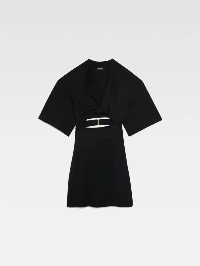 Women Dresses and Skirts JACQUEMUS The Bahia Tshirt Dress Black Women Dresses and Skirts JACQUEMUS The Bahia Tshirt Dress Black