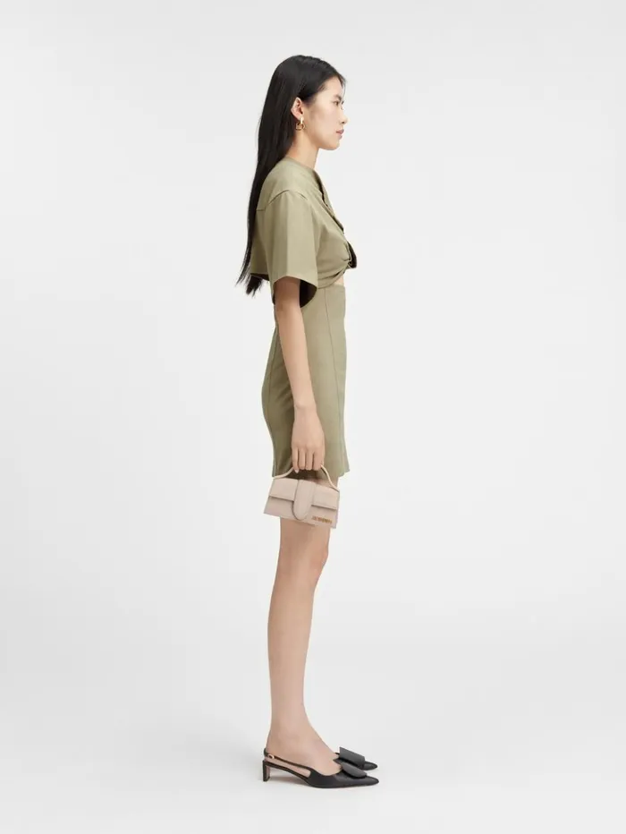 Women Dresses and Skirts JACQUEMUS The Bahia Tshirt Dress Light Khaki Women Dresses and Skirts JACQUEMUS The Bahia Tshirt Dress Light Khaki