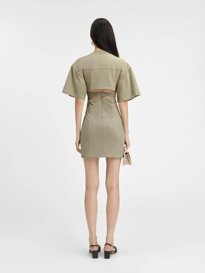 Women Dresses and Skirts JACQUEMUS The Bahia Tshirt Dress Light Khaki Women Dresses and Skirts JACQUEMUS The Bahia Tshirt Dress Light Khaki
