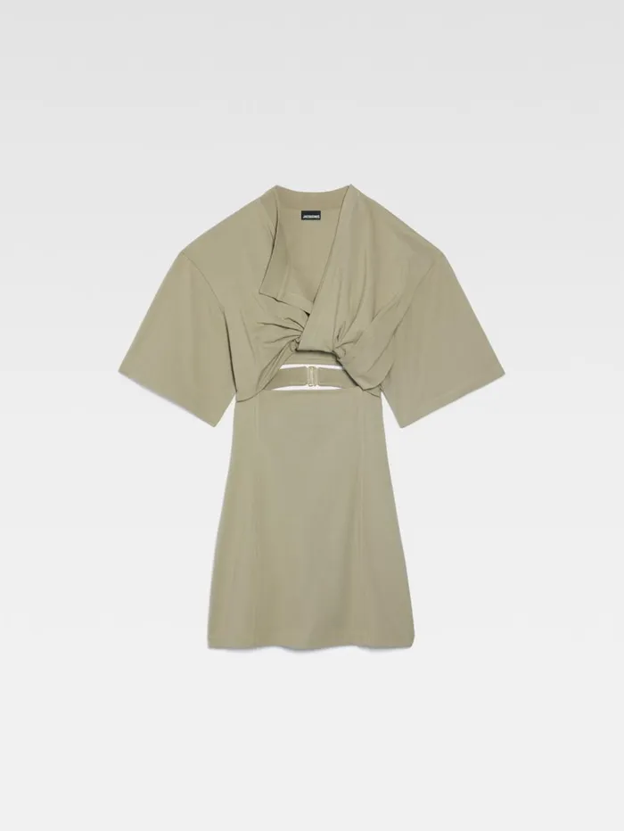 Women Dresses and Skirts JACQUEMUS The Bahia Tshirt Dress Light Khaki Women Dresses and Skirts JACQUEMUS The Bahia Tshirt Dress Light Khaki