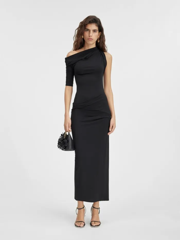 Women Dresses and Skirts JACQUEMUS The Drapeado Dress Black