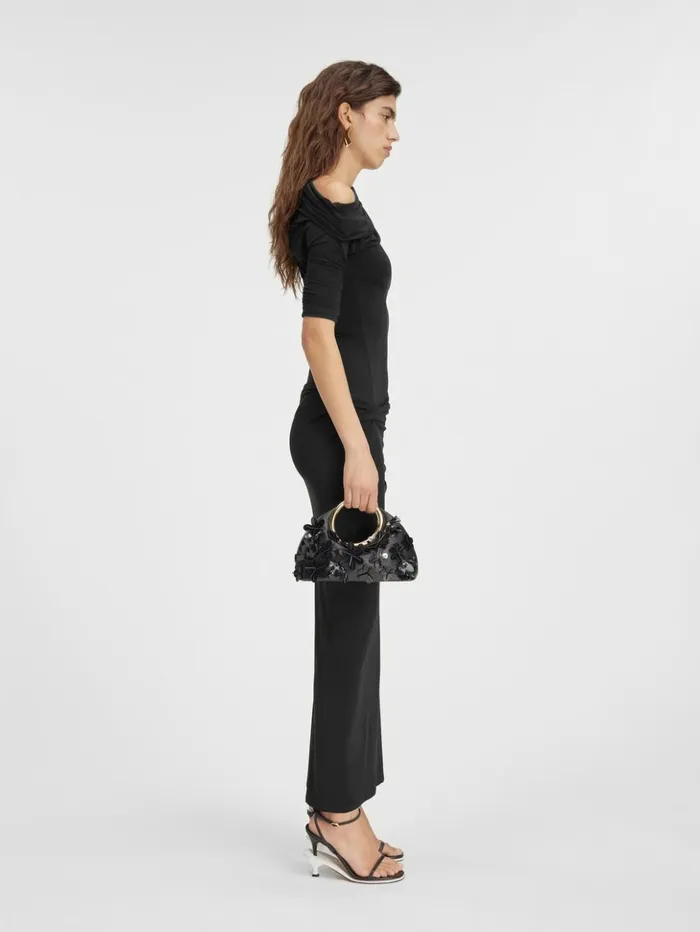 Women Dresses and Skirts JACQUEMUS The Drapeado Dress Black Women Dresses and Skirts JACQUEMUS The Drapeado Dress Black