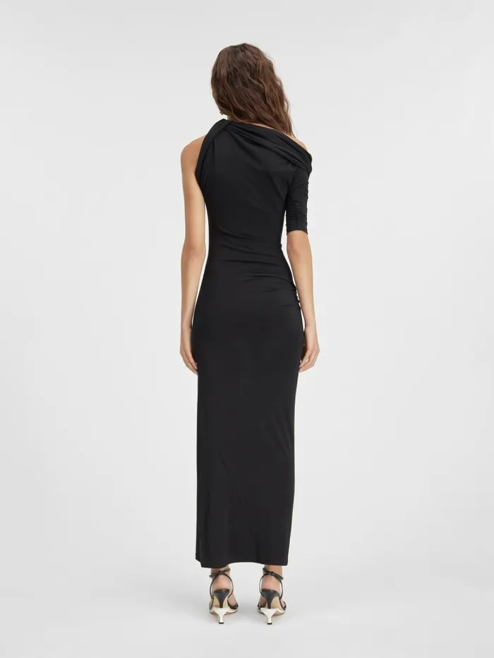 Women Dresses and Skirts JACQUEMUS The Drapeado Dress Black Women Dresses and Skirts JACQUEMUS The Drapeado Dress Black