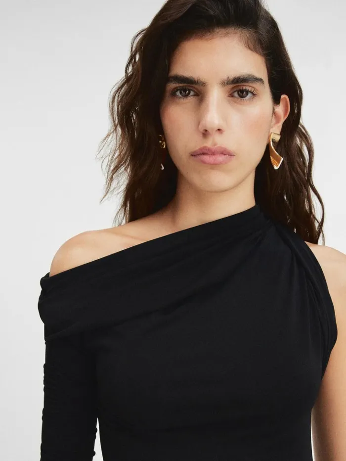 Women Dresses and Skirts JACQUEMUS The Drapeado Dress Black Women Dresses and Skirts JACQUEMUS The Drapeado Dress Black