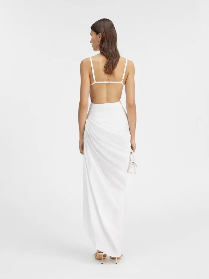 Women Dresses and Skirts JACQUEMUS The Saudade Long Dress White Women Dresses and Skirts JACQUEMUS The Saudade Long Dress White