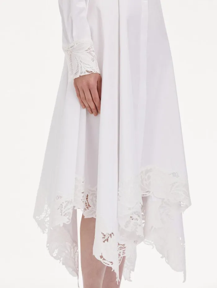 Women Dresses Oscar De La Renta Floral Guipure Handkerchief Dress White Women Dresses Oscar De La Renta Floral Guipure Handkerchief Dress White