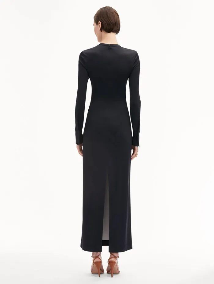 Women Dresses Oscar De La Renta Orchid Jersey Dress Dark Navy Multi