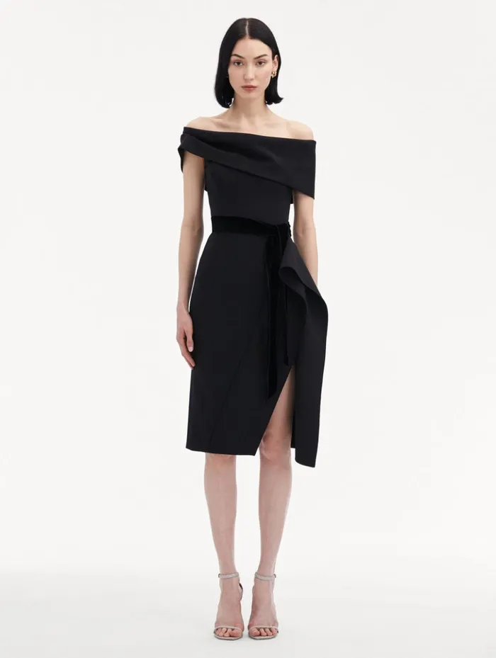 Women Dresses Oscar De La Renta RibbonDetailed Off Shoulder Cocktail Dress Black Women Dresses Oscar De La Renta RibbonDetailed Off Shoulder Cocktail Dress Black