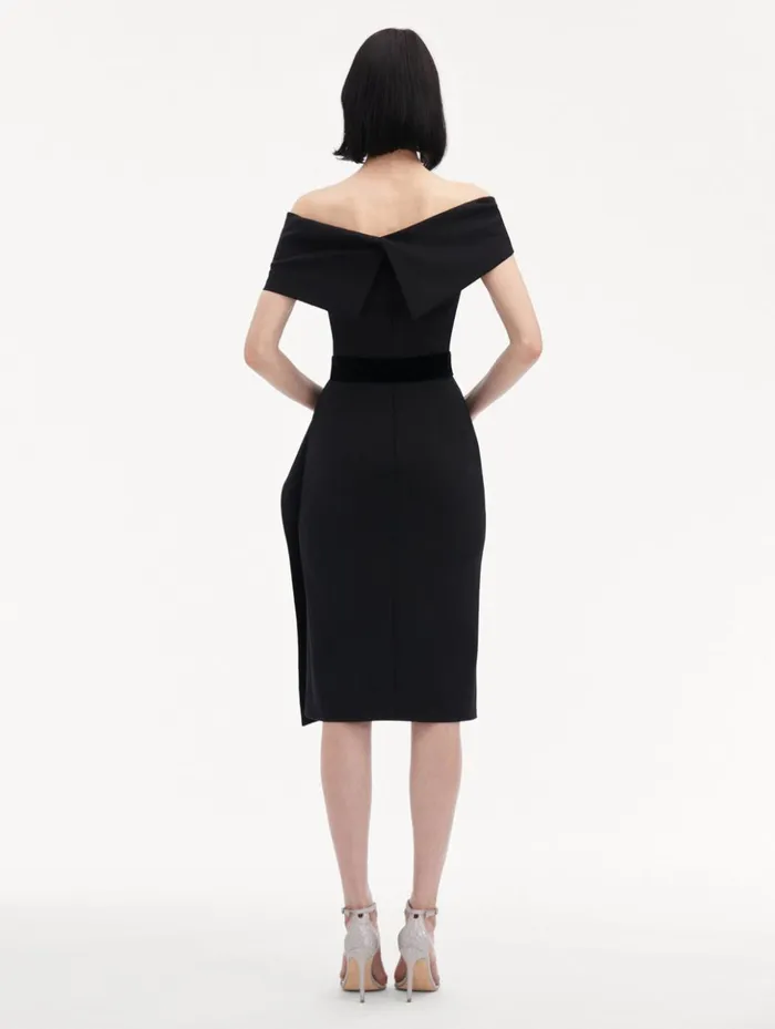 Women Dresses Oscar De La Renta RibbonDetailed Off Shoulder Cocktail Dress Black Women Dresses Oscar De La Renta RibbonDetailed Off Shoulder Cocktail Dress Black