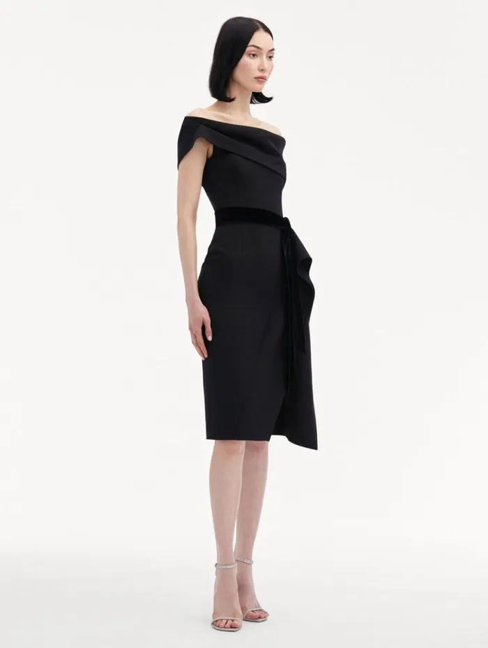 Women Dresses Oscar De La Renta RibbonDetailed Off Shoulder Cocktail Dress Black Women Dresses Oscar De La Renta RibbonDetailed Off Shoulder Cocktail Dress Black