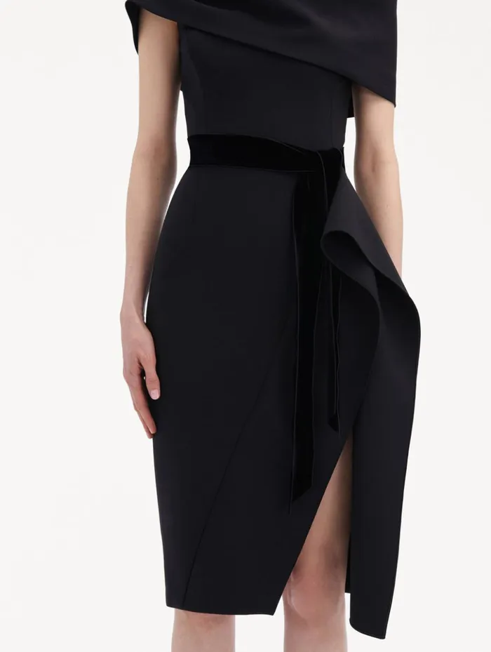 Women Dresses Oscar De La Renta RibbonDetailed Off Shoulder Cocktail Dress Black Women Dresses Oscar De La Renta RibbonDetailed Off Shoulder Cocktail Dress Black