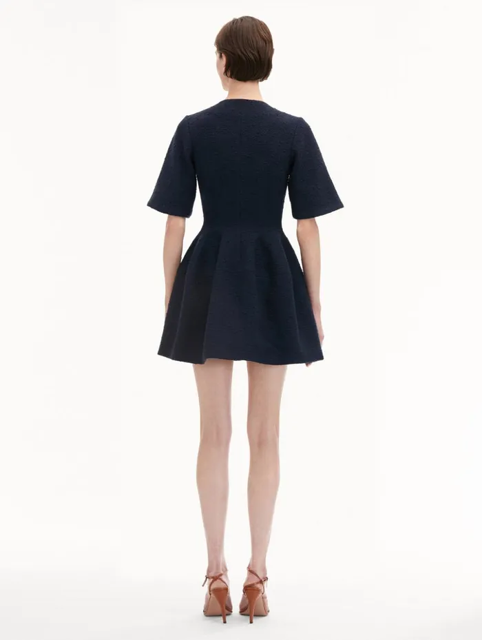 Women Dresses Oscar De La Renta Zip Front Tweed Dress Navy Women Dresses Oscar De La Renta Zip Front Tweed Dress Navy