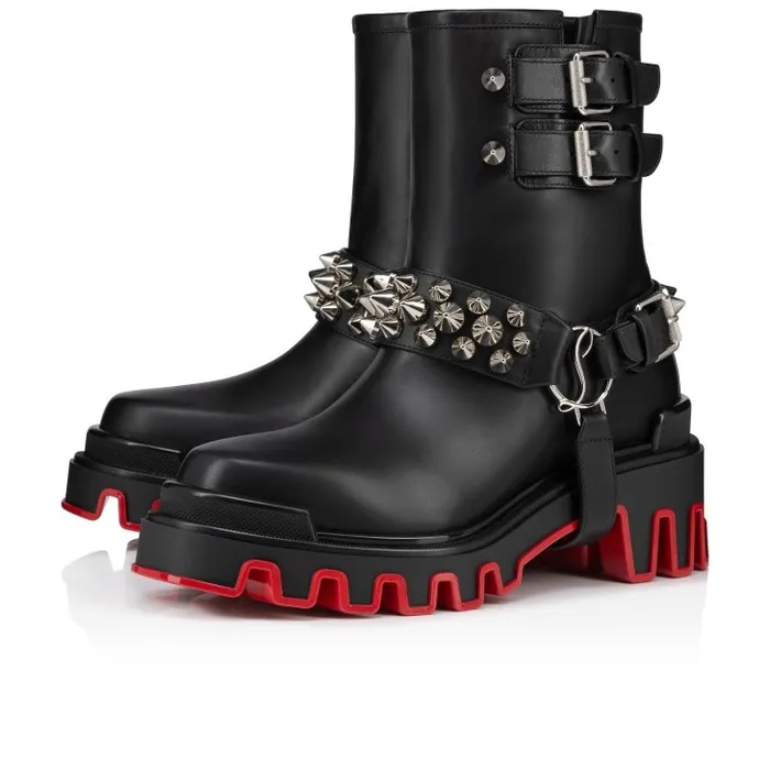Women Dune Bike Low Boots 8211 Calf Leather 8211 Black Christian Louboutin Boots