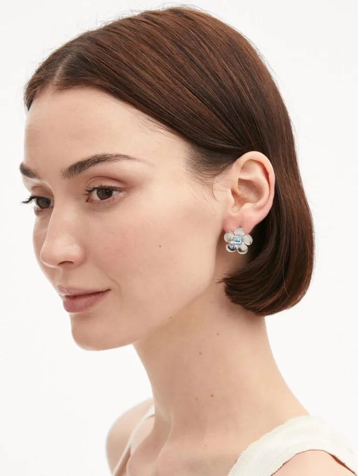 Women Earrings Oscar De La Renta Flower Stud Earrings Aquamarine Women Earrings Oscar De La Renta Flower Stud Earrings Aquamarine